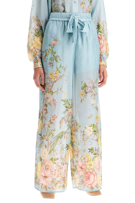 ZIMMERMANN Elegant Floral Silk Palazzo Pants