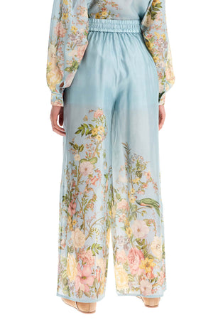 ZIMMERMANN Elegant Floral Silk Palazzo Pants