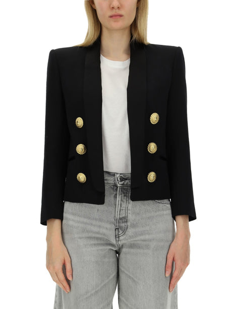 BALMAIN Cropped Fit Six-Button Jacket - Size 38 FR