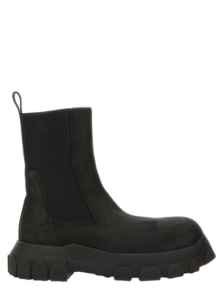 RICK OWENS Men's Leather Boot - Bozo Tractor Style