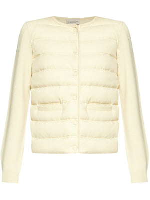 MONCLER Elegant Cream Padded Cardigan