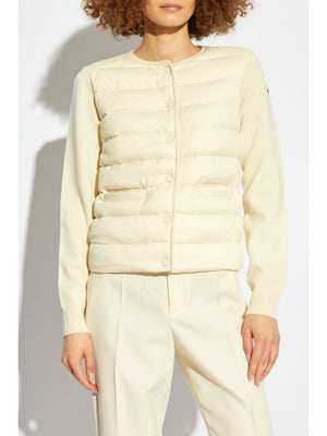 MONCLER Elegant Cream Padded Cardigan