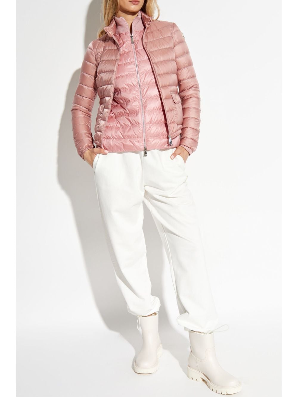 MONCLER Chic Pink Padded Zip Cardigan