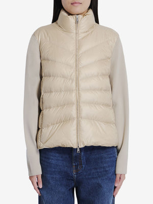 MONCLER Luxury Padded Wool Cardigan with Down Lining