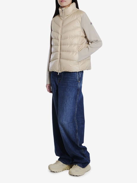 MONCLER Quilted Ribbed Knit Wool Cardigan