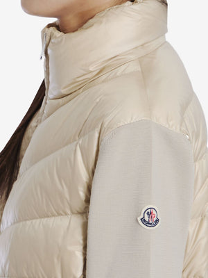 MONCLER Quilted Ribbed Knit Wool Cardigan