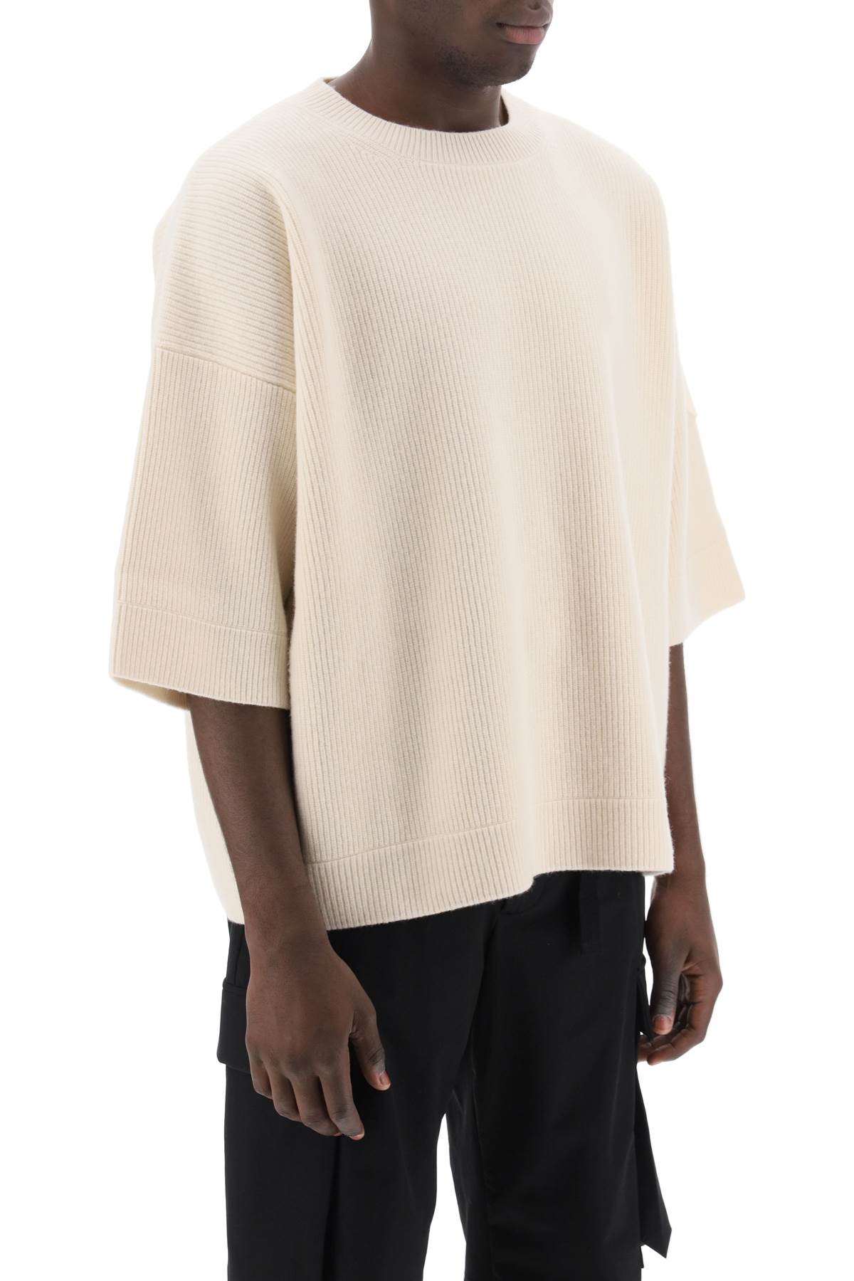 MONCLER X ROC NATION BY JAY Z Multicolor Short-Sleeved Wool Sweater for Men - FW23 Collection