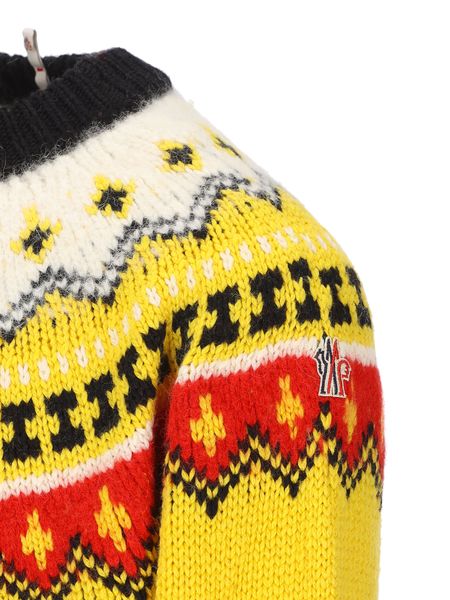 MONCLER GRENOBLE Fair Isle Sweater in Wool and Alpaca for Men - FW23 Collection