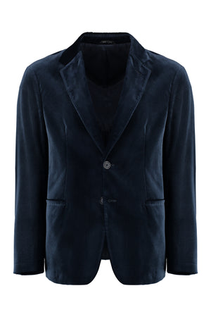 Blue Velvet Single-Breasted Jacket for Men