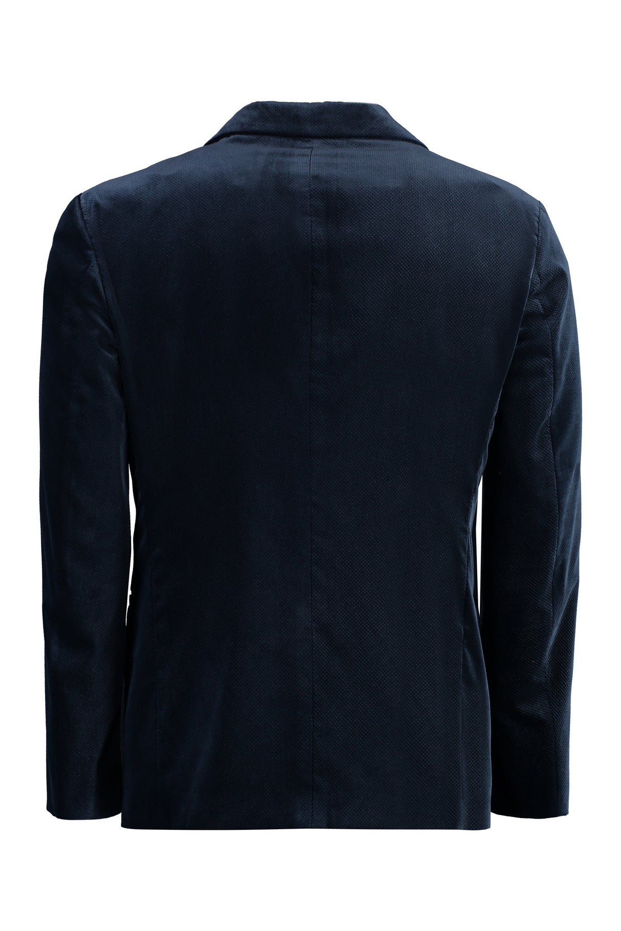 GIORGIO ARMANI Blue Velvet Single-Breasted Jacket for Men