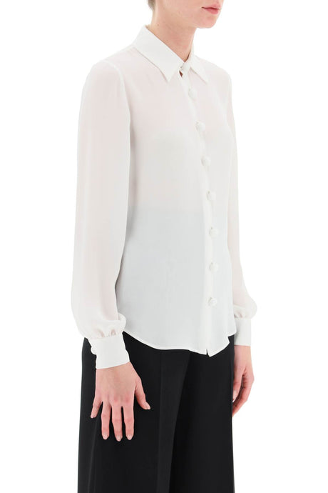 قميص حرير أبيض للنساء - مجموعة SS23