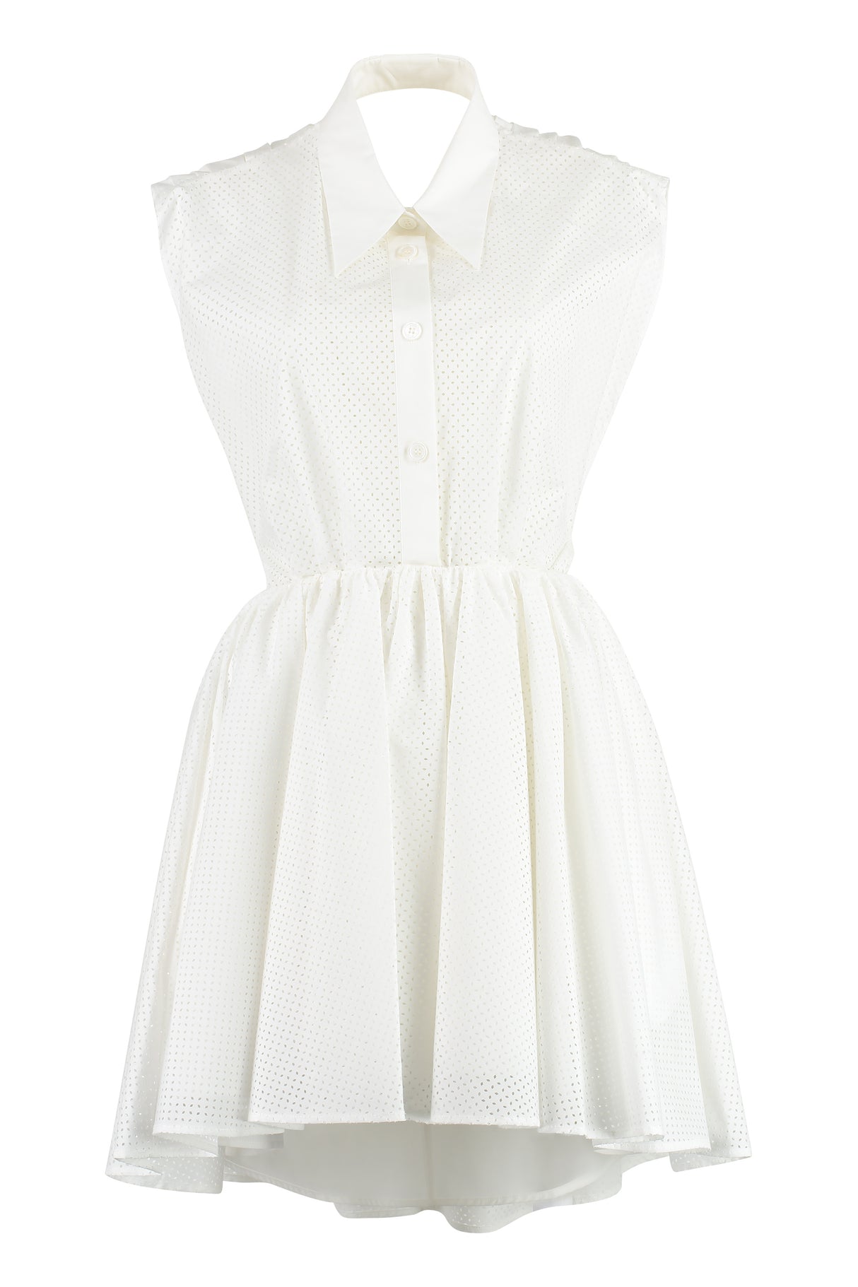 PHILOSOPHY DI LORENZO SERAFINI White Shirt Dress with Open Back and Bow for Women - SS23