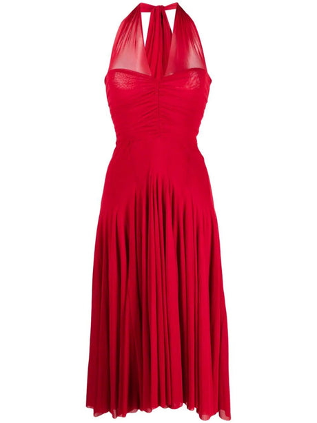 PHILOSOPHY DI LORENZO SERAFINI Short Sleeves Long Dress with Tulle and Bare Shoulder