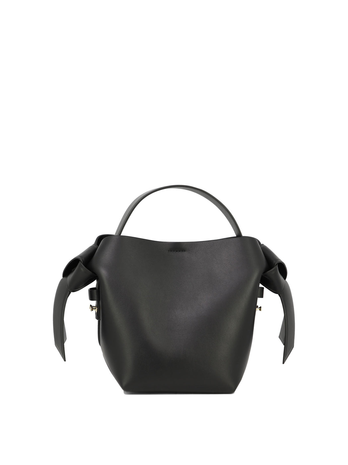 Black Leather Top-Handle Shoulder Bag - SS24