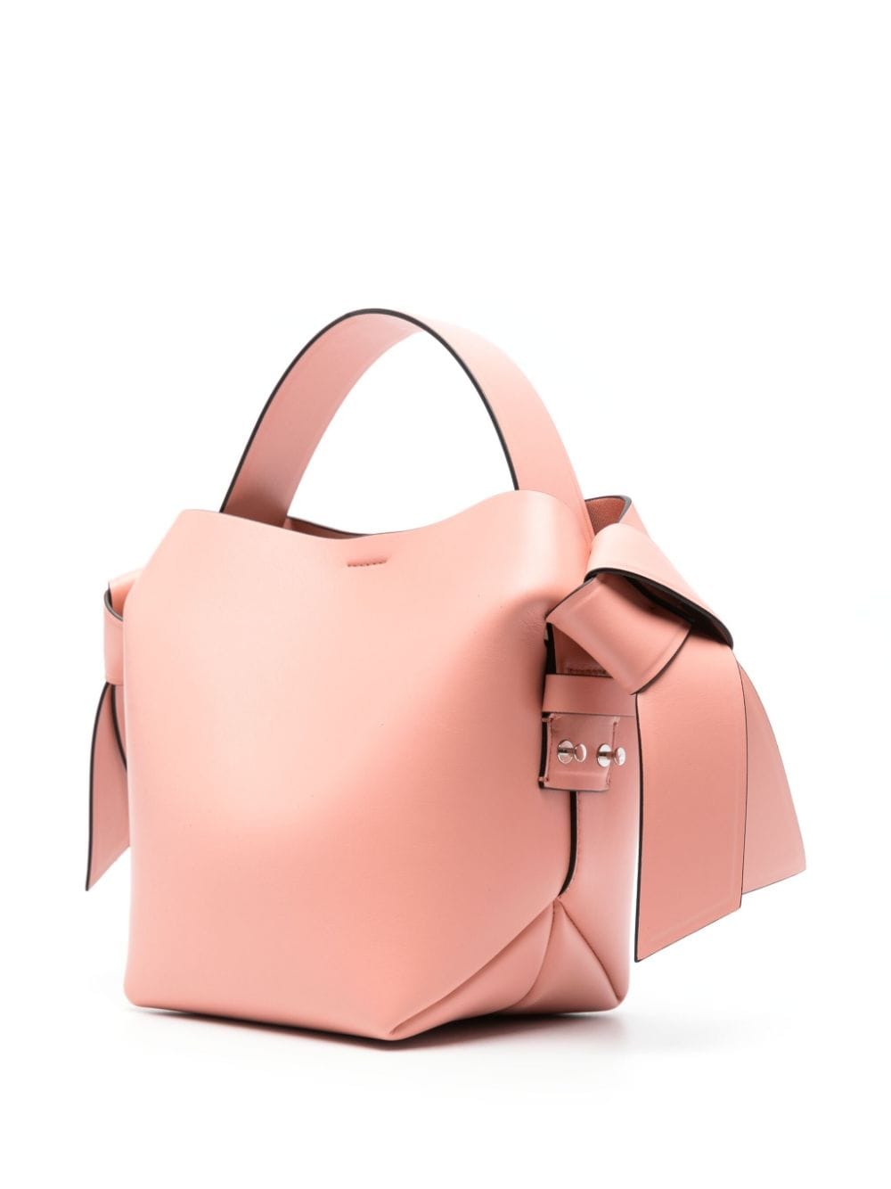 Salmon Pink Smooth Leather Top Handle Handbag