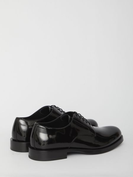 DOLCE & GABBANA Classic Derby Dress Shoes in Black Leather for Men