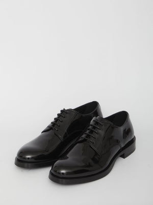 DOLCE & GABBANA Classic Derby Dress Shoes in Black Leather for Men