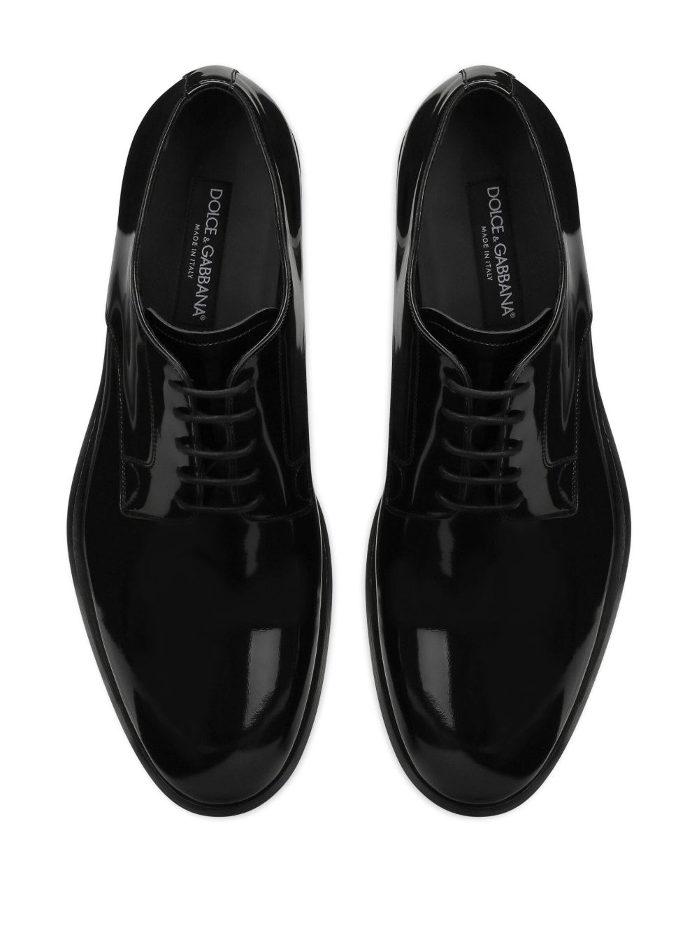 DOLCE & GABBANA Classic Black Leather Derby Dress Shoes for Men