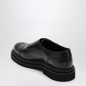 DOLCE & GABBANA Elegant Black Leather Monkstrap Loafer