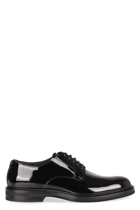 DOLCE & GABBANA Patent Leather Lace-Up Derby Dress Shoes