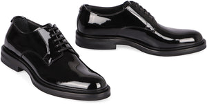 DOLCE & GABBANA Patent Leather Lace-Up Derby Dress Shoes