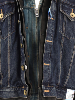 جاكيت جينز رجالي بثلاث طبقات باللون الأزرق الفاتح لموسم ربيع/صيف 2024