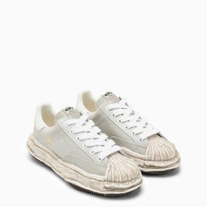 MAISON MIHARA YASUHIRO	 Light Grey Leather Low Top Trainers for Men