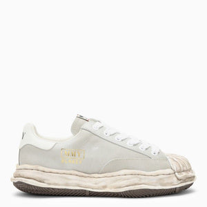 MAISON MIHARA YASUHIRO	 Light Grey Leather Low Top Trainers for Men