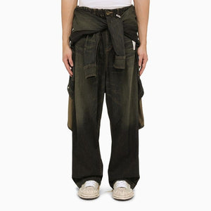 Men's Wide-Leg Denim Pants with Shirt Waistband from MAISON MIHARA YASUHIRO