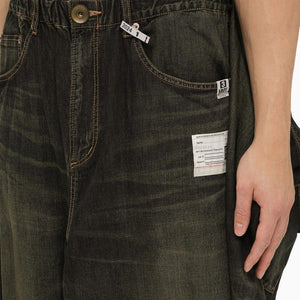 Men's Wide-Leg Denim Pants with Shirt Waistband from MAISON MIHARA YASUHIRO