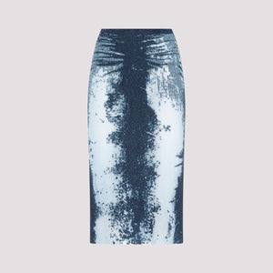 Women's Blue Metallic Skirt - SS24 Collection