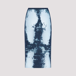 Women's Blue Metallic Skirt - SS24 Collection