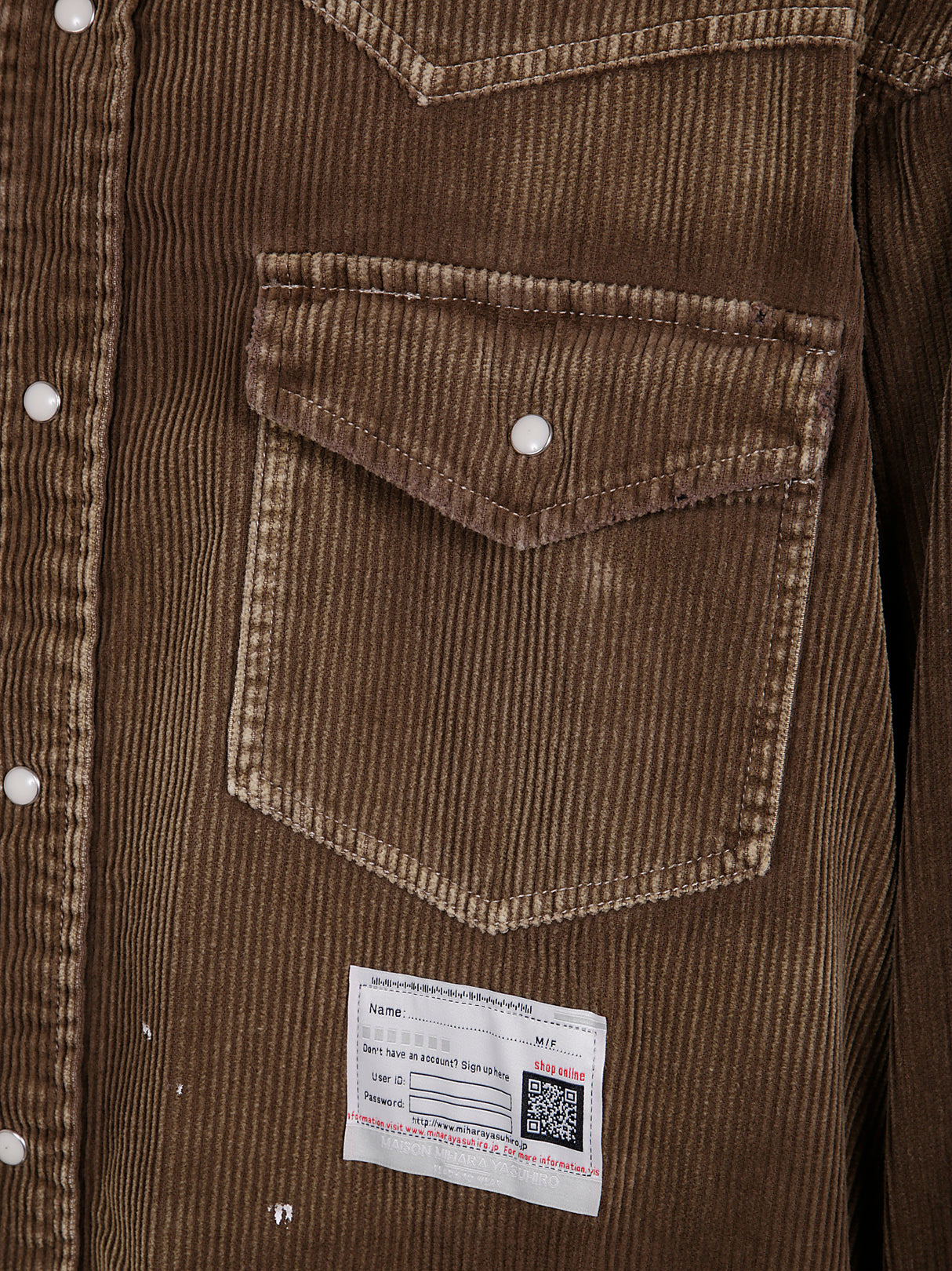 MAISON MIHARA YASUHIRO	 Aged Corduroy Shirt for Men - FW24 Collection