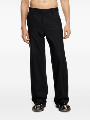 DIESEL Contemporary Black Wool-Blend Trousers