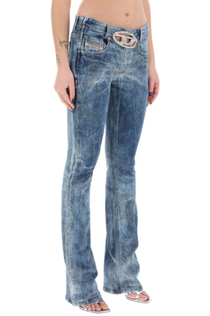 DIESEL Crystal-Embellished Bootcut Jeans with Jewel Buckle