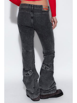 DIESEL Flared High-Waist Cotton Denim Jeans