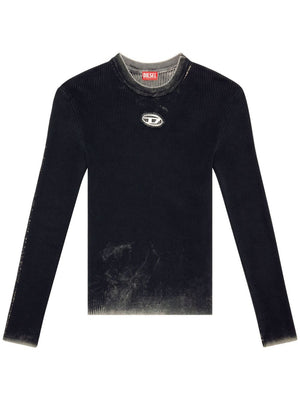 DIESEL Organic Cotton Ribbed Knit Sweater - Extra Long Sleeves