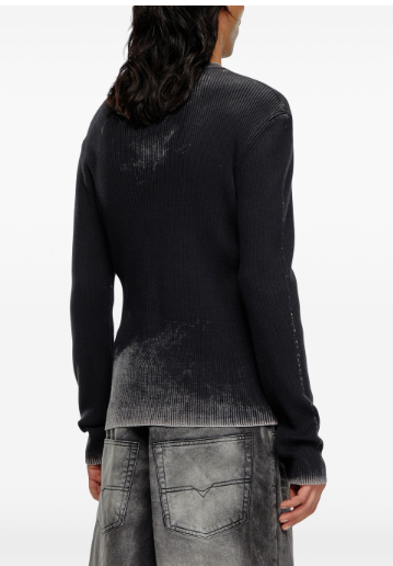 DIESEL Organic Cotton Ribbed Knit Sweater - Extra Long Sleeves