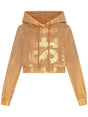 DIESEL Slouchy Cropped Hoodie with Metallic Finish