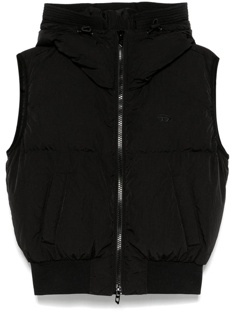 DIESEL Padded Sleeveless Gilet with Hood for Women