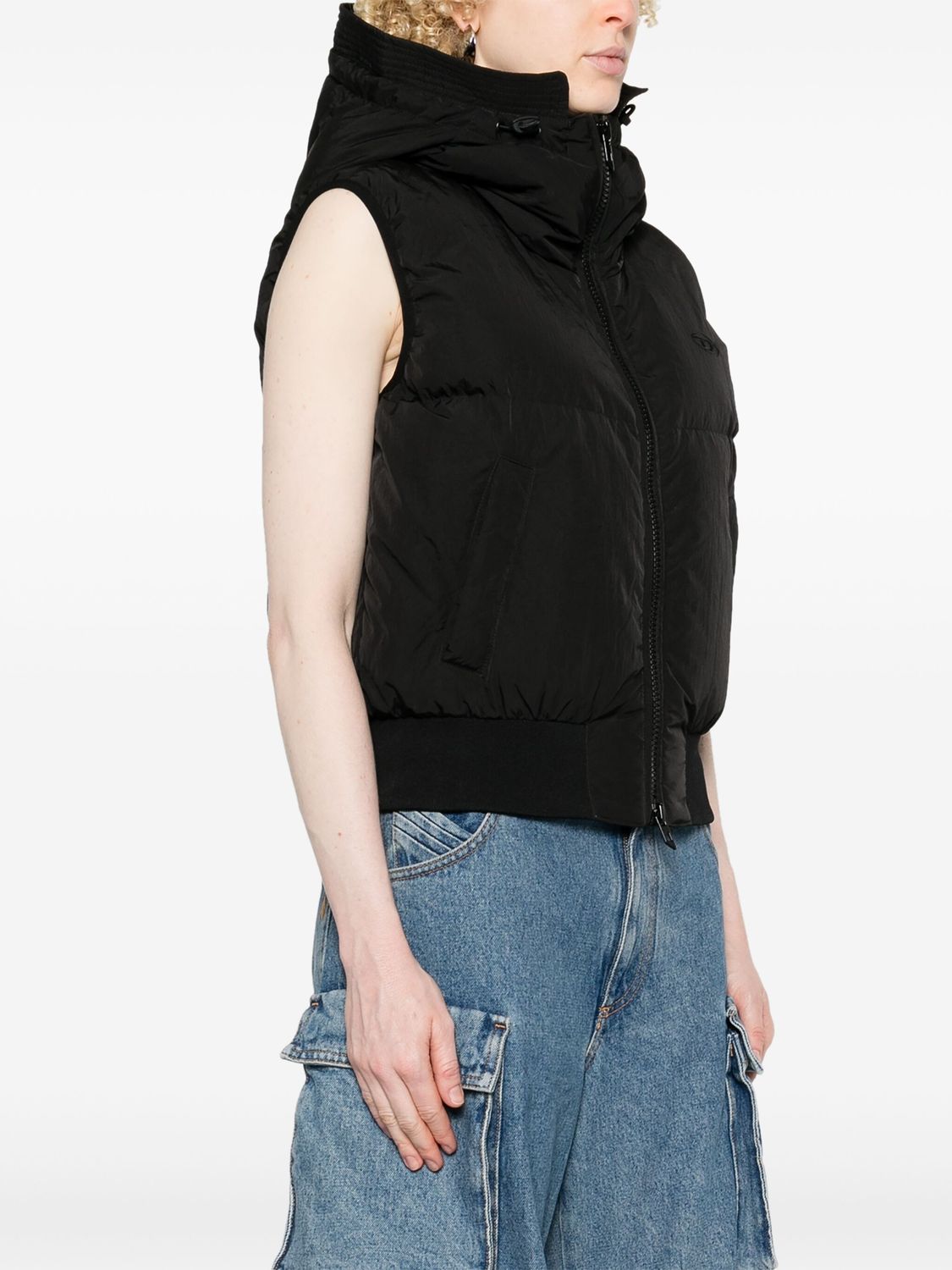 DIESEL Padded Sleeveless Gilet with Hood for Women