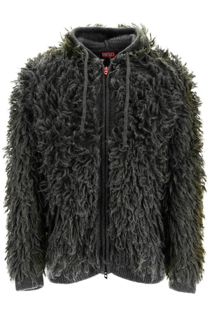 DIESEL Shaggy Knit Cardigan with Hood - Loose Fit