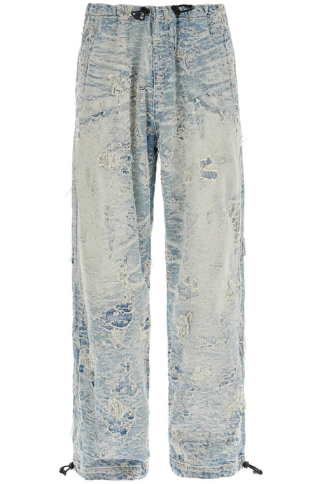 DIESEL Distressed Denim Jacquard Pants - Size L