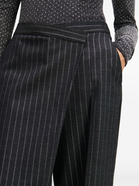 KARL LAGERFELD Chic Pants with Silver Stripes for Women