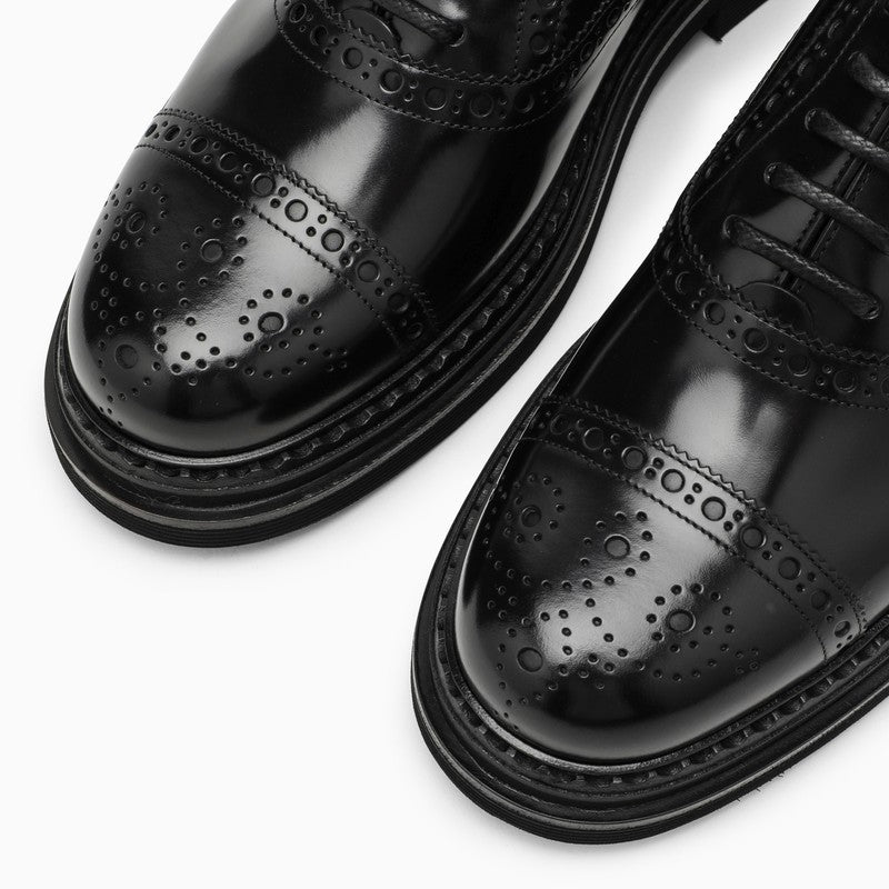 DOLCE & GABBANA Men's Formal Black Leather Oxford Shoes for FW23