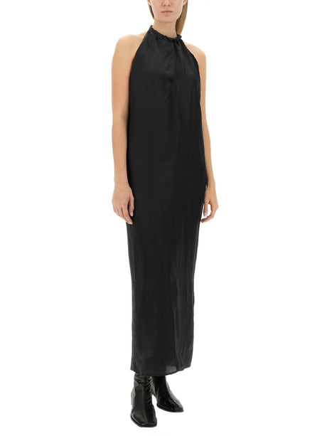 ACNE STUDIOS Satin Buckle Closure Dress with Wide Back