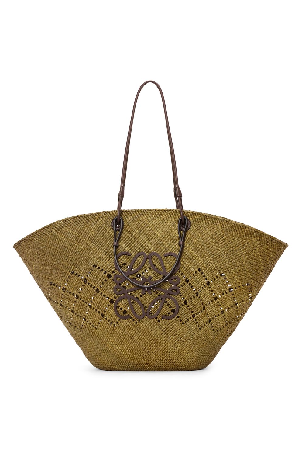 LOEWE Large Olive Chest Anagram Basket Handbag for Women, SS24