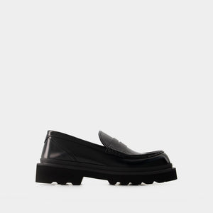 DOLCE & GABBANA Classic Italian Leather Mocassins with Penny Slot Detail | FW23