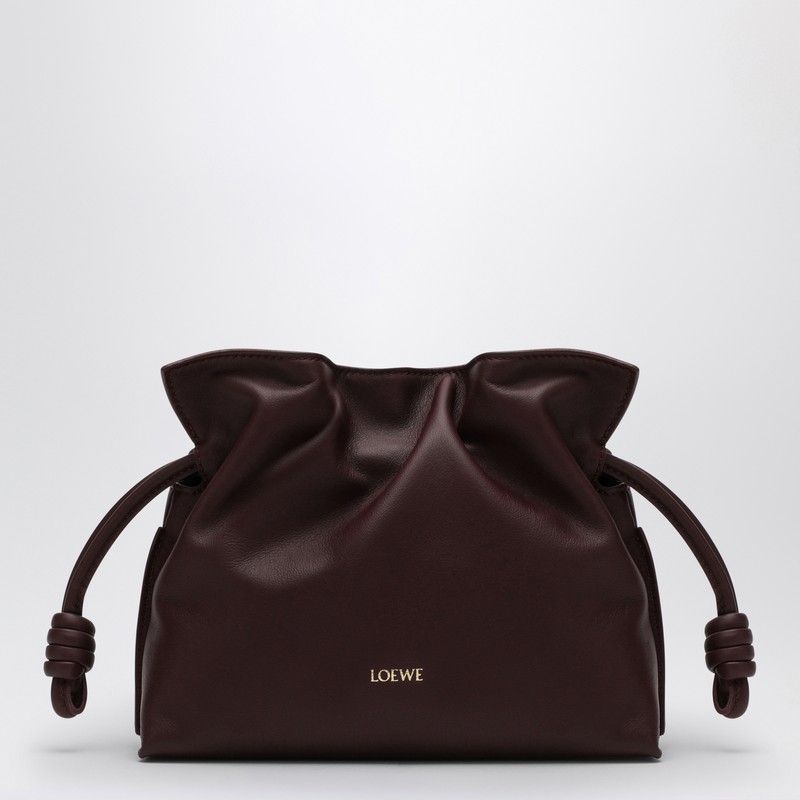 LOEWE Elegant Mini Dark Burgundy Clutch with Adjustable Strap