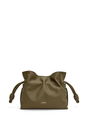 LOEWE Mini Flamenco Clutch in Clay Green - Women's Calfskin Crossbody Bag